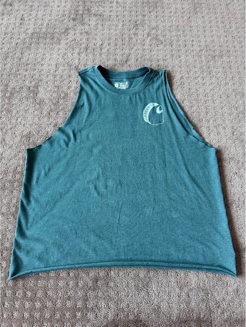 Carhartt Men's Relaxed Fit XL Tank Top Blue Green